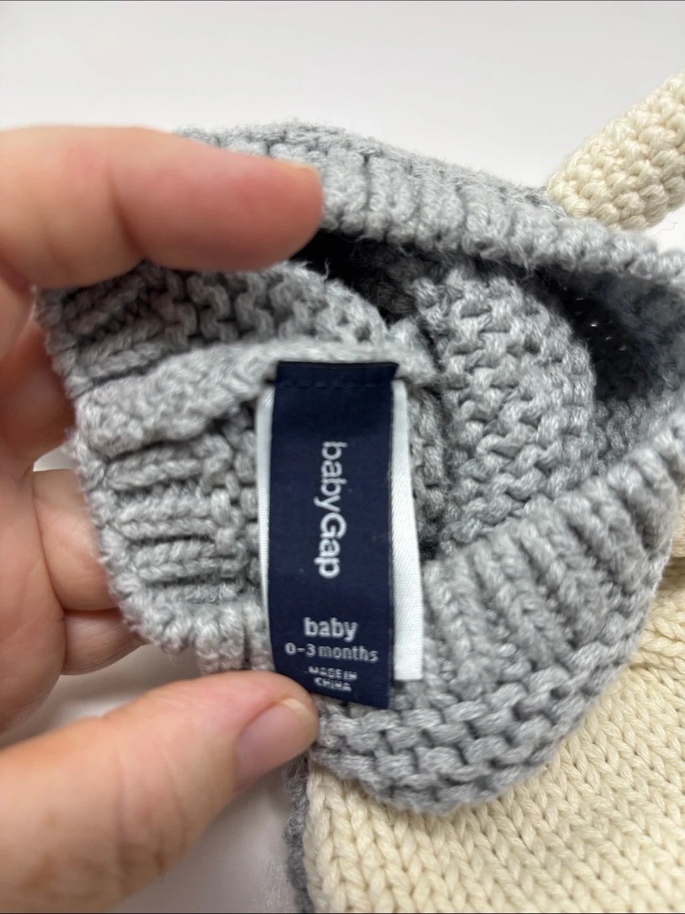 Baby Gap Knit Elephant Hat Size: 0-3 Months Gray/Tan